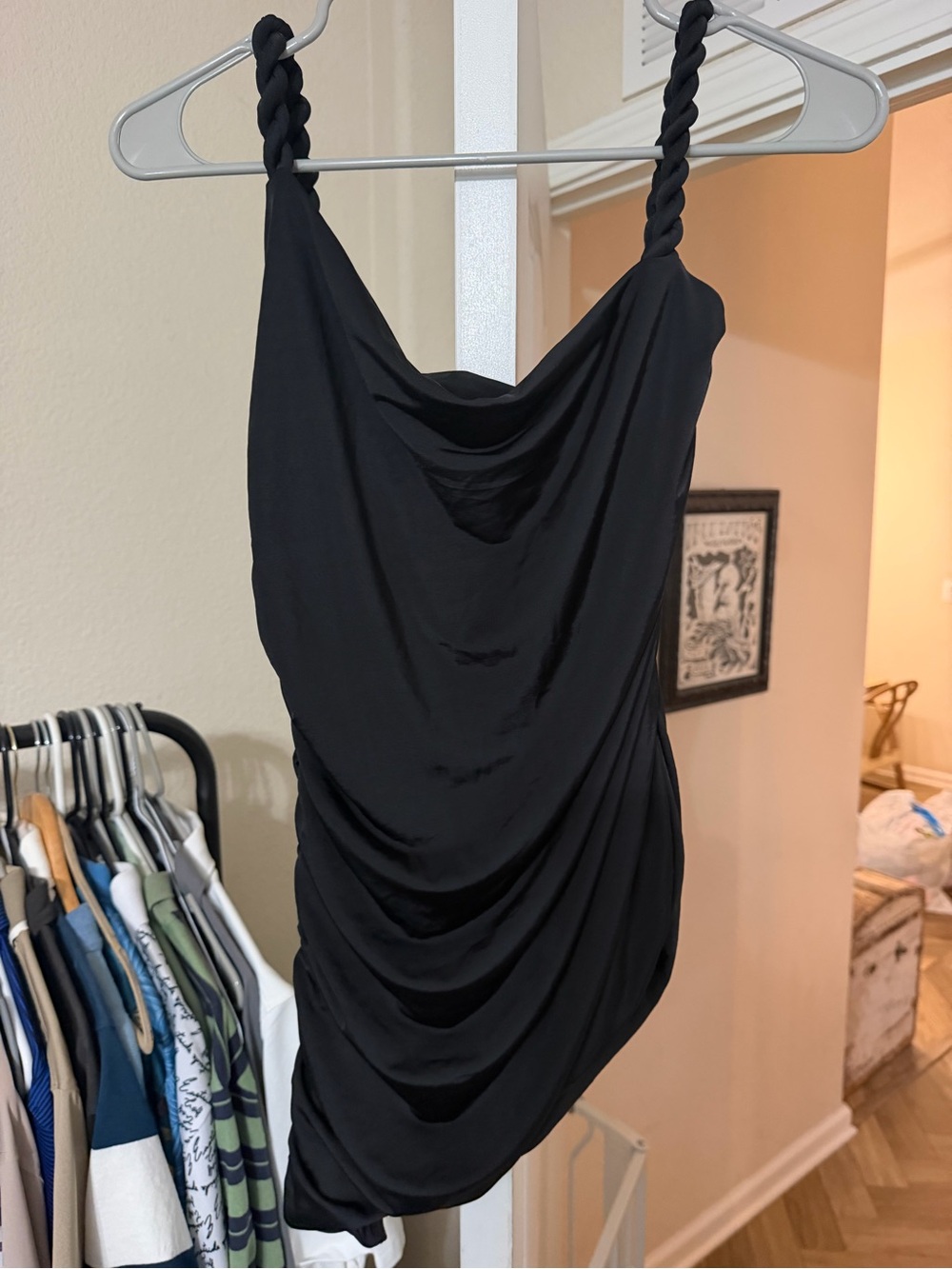 Meshki Black Cowl Neck top with Braided Straps